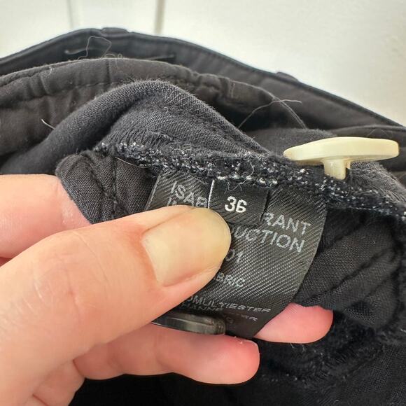 Isabel Marant black mid-rise skinny jeans button flap pockets FR 36 US small - Picture 6 of 6